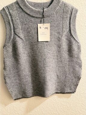 DELUC Gray Knit Vest with side buttons